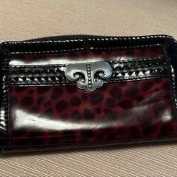 Brighton Animal Print Crossbody Wallet with Black Trim - LIKE NEW! - Picture 12 of 13